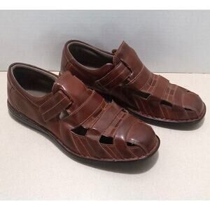 Stacy Adams Belmar Mens Fishermen Dress Sandals Shoes Size 10.5M Cognac Brown